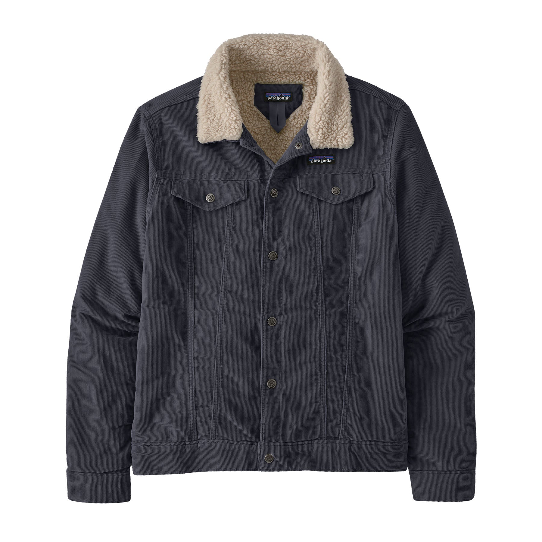 Men's Pile Lined Trucker Jacket in Smolder Blue | Patagonia Bend