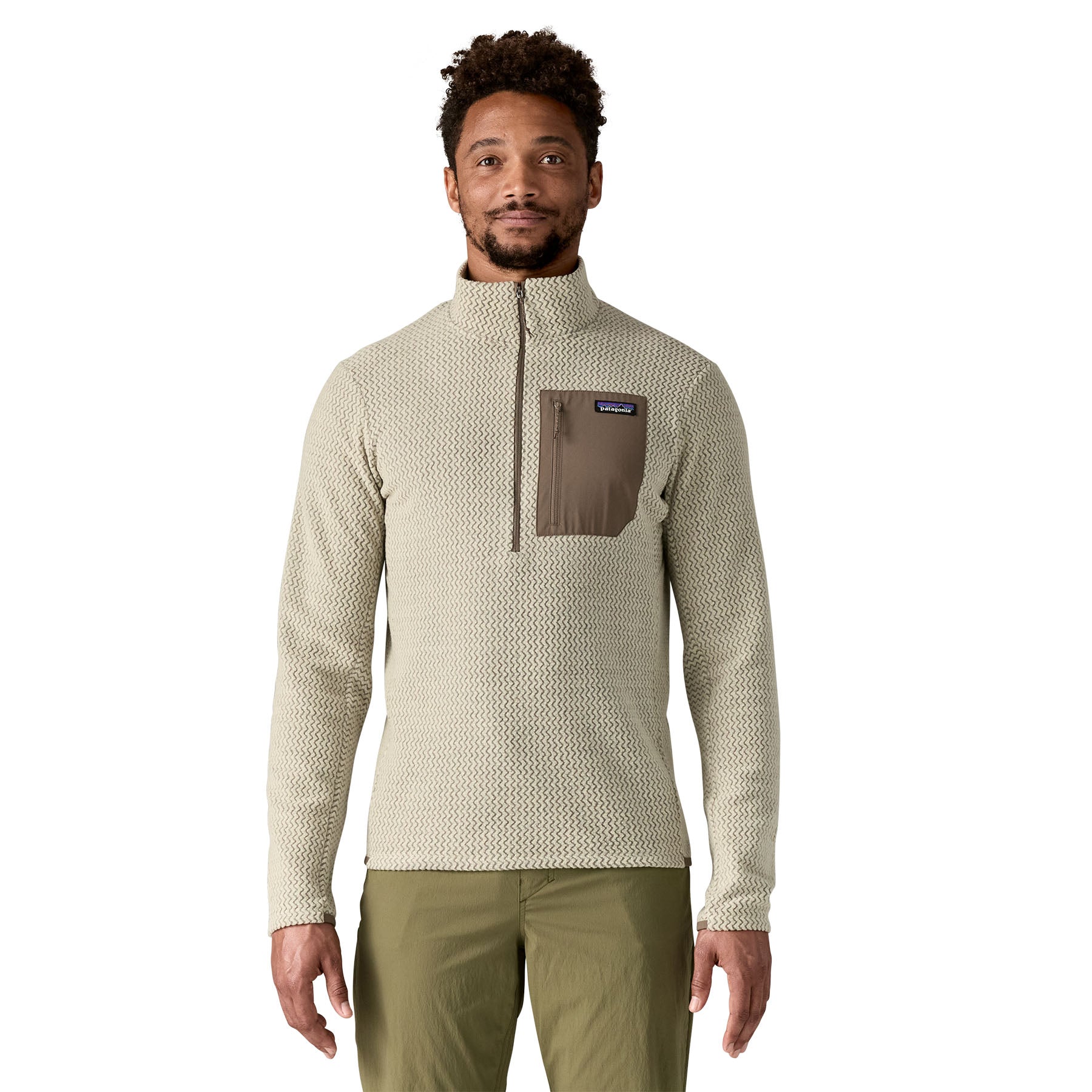 Men's R1 ®Air Zip Neck in Dried Vanilla | Patagonia Bend
