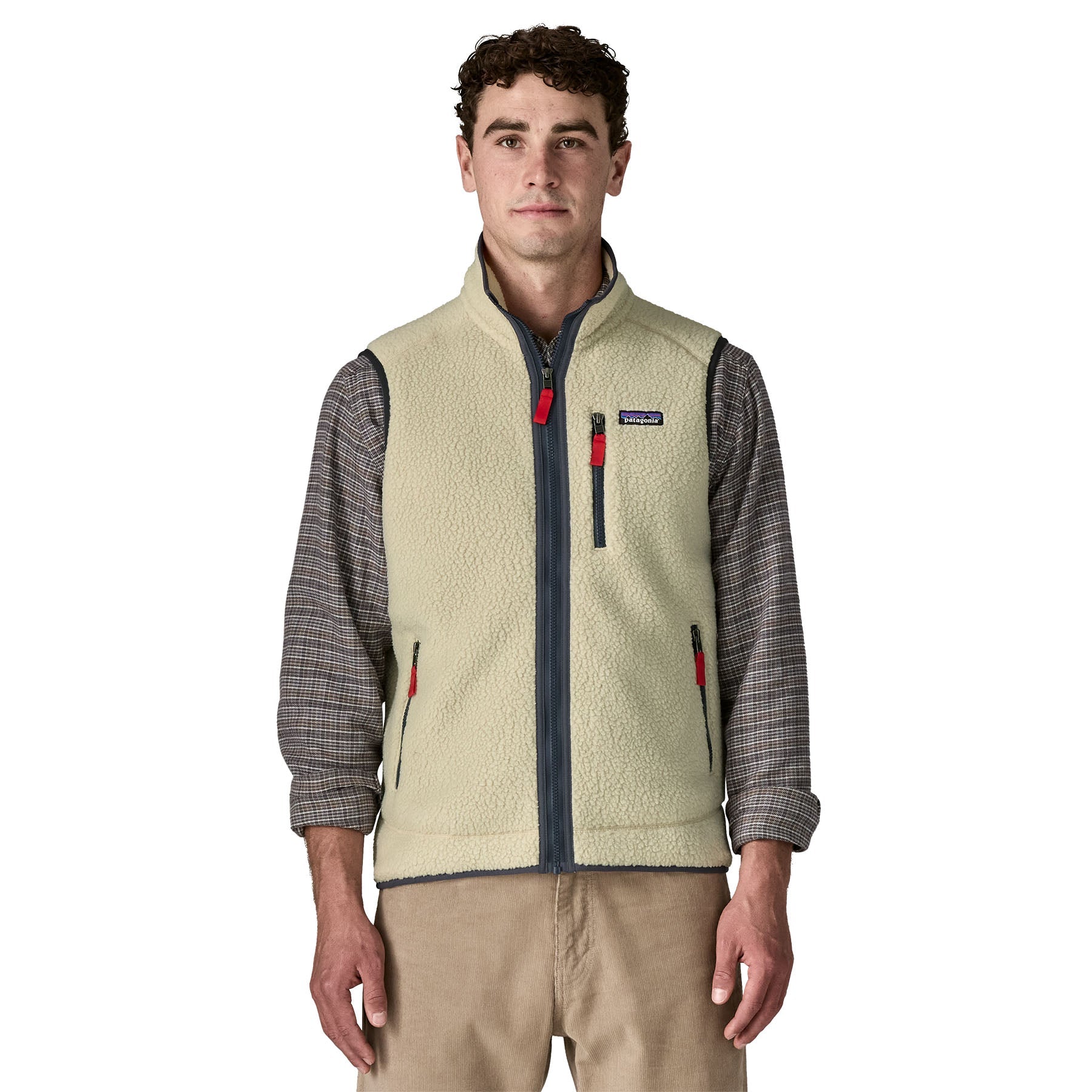 Men's Retro Pile Vest in Pelican w/Smolder Blue | Patagonia Bend