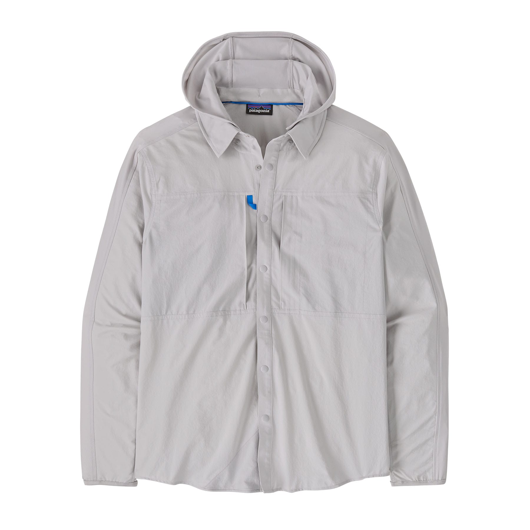 Men's River Rambler Hybrid Sun Hoody in Crisp Grey | Patagonia Bend