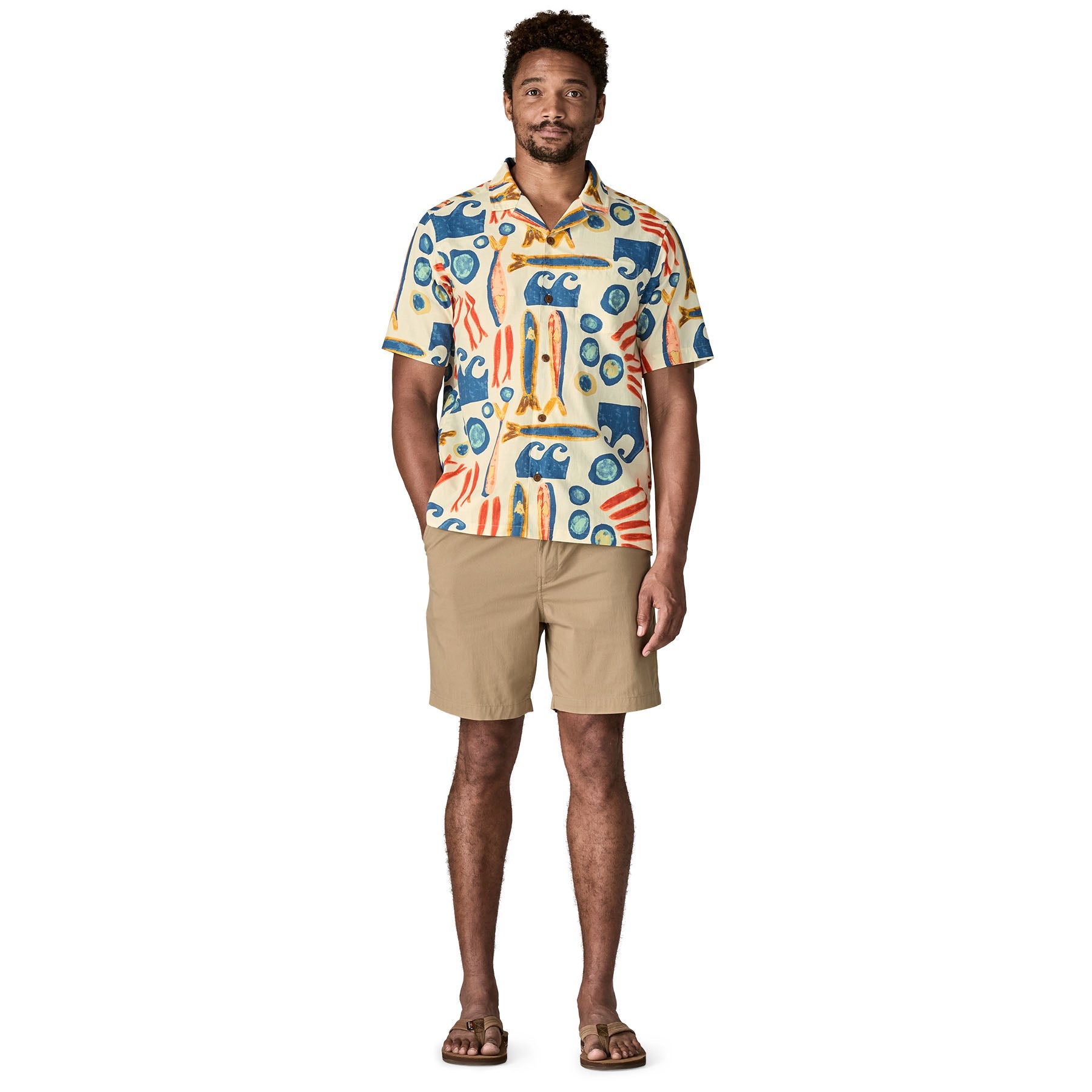 Men's Tidal Threads Camp Shirt in Future Flowers: Honey Gold | Patagonia Bend