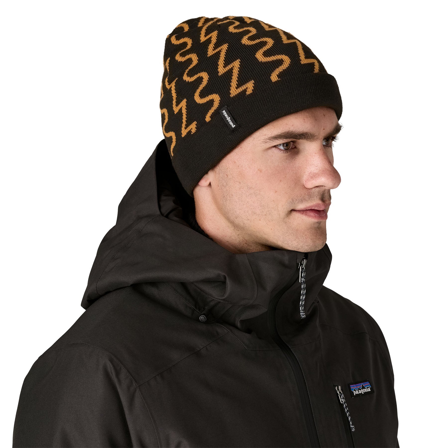 PowSlayer Beanie in Fresh Tracks: Black | Patagonia Bend