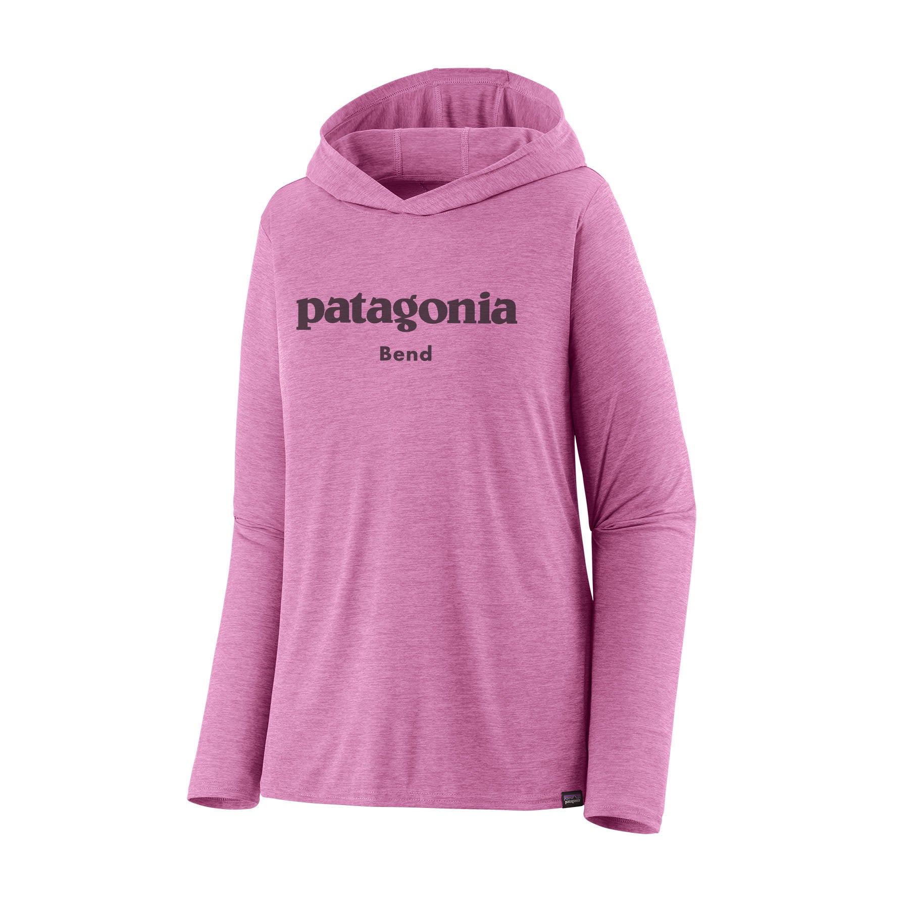 Women's Capilene Cool Daily Graphic Hoody - Patagonia Bend in Brisk Purple - Light Brisk Purple X - Dye | Patagonia Bend