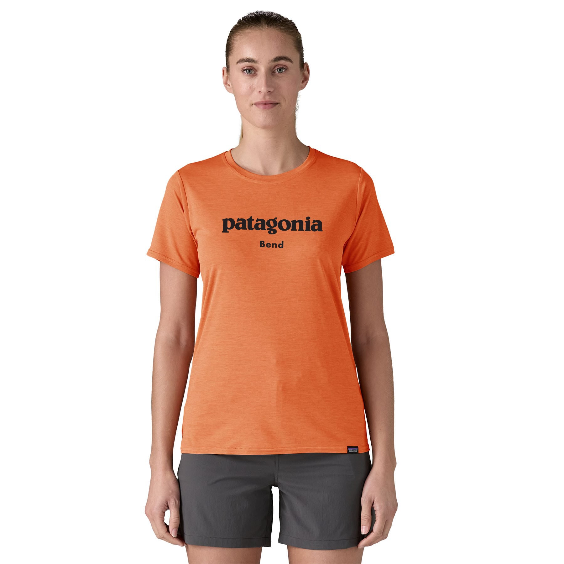 Women's Capilene® Cool Daily Graphic Shirt - Patagonia Bend in Pumice - Dyno White X - Dye | Patagonia Bend