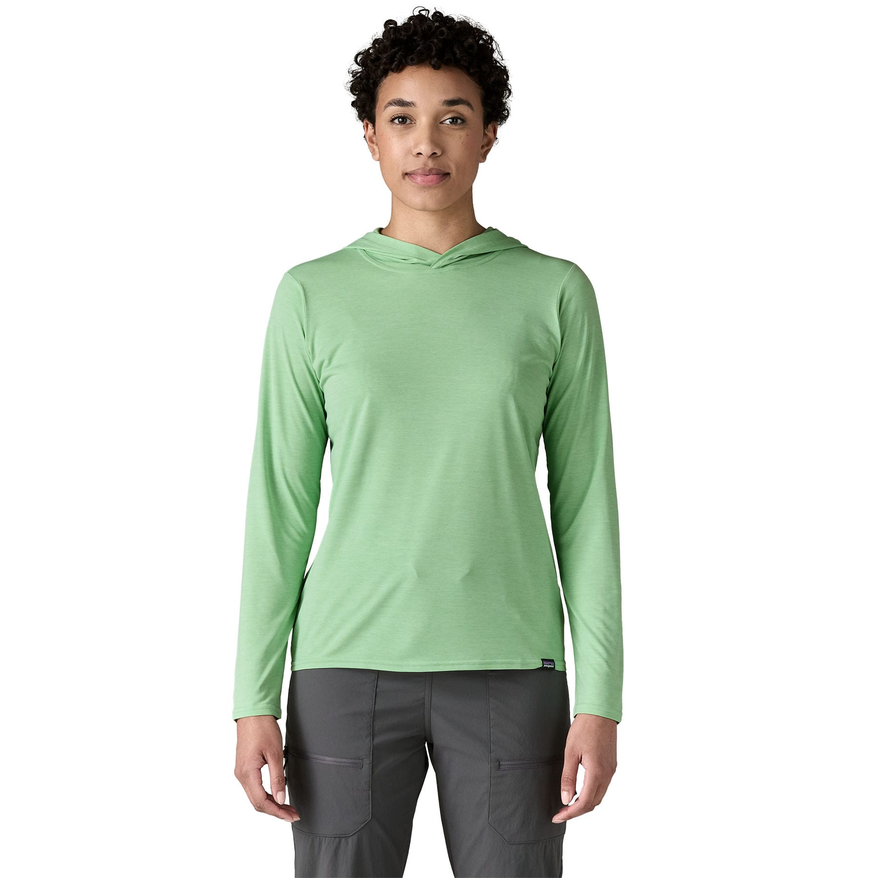 Women's Capilene® Cool Daily Hoody in Rinsed Green - Dark Rinsed Green X - Dye | Patagonia Bend