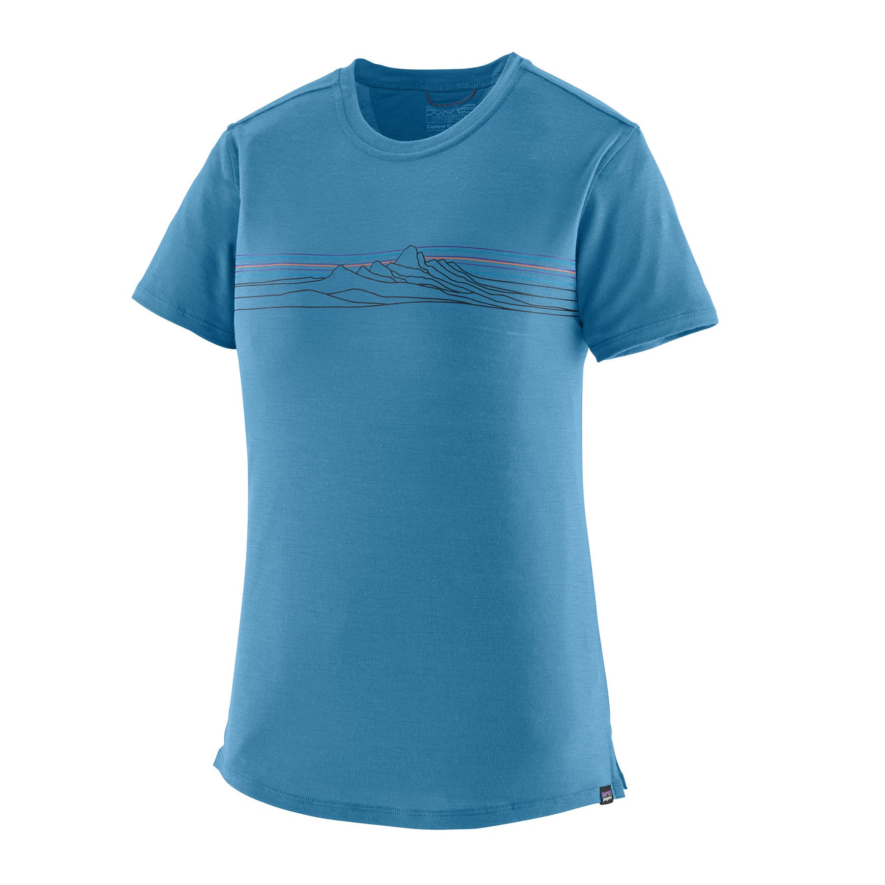 Women's Capilene® Cool Merino Blend Graphic Shirt in Strata Stripe: Shore Blue | Patagonia Bend