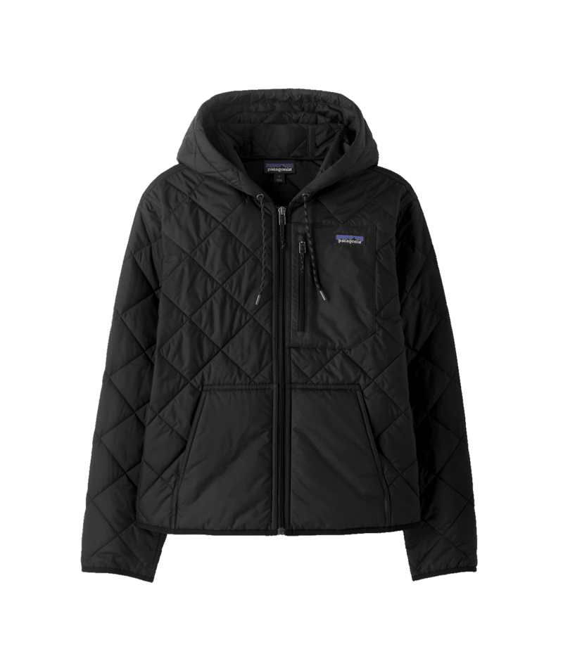 Women's Diamond Quilted Bomber Hoody in Black | Patagonia Bend