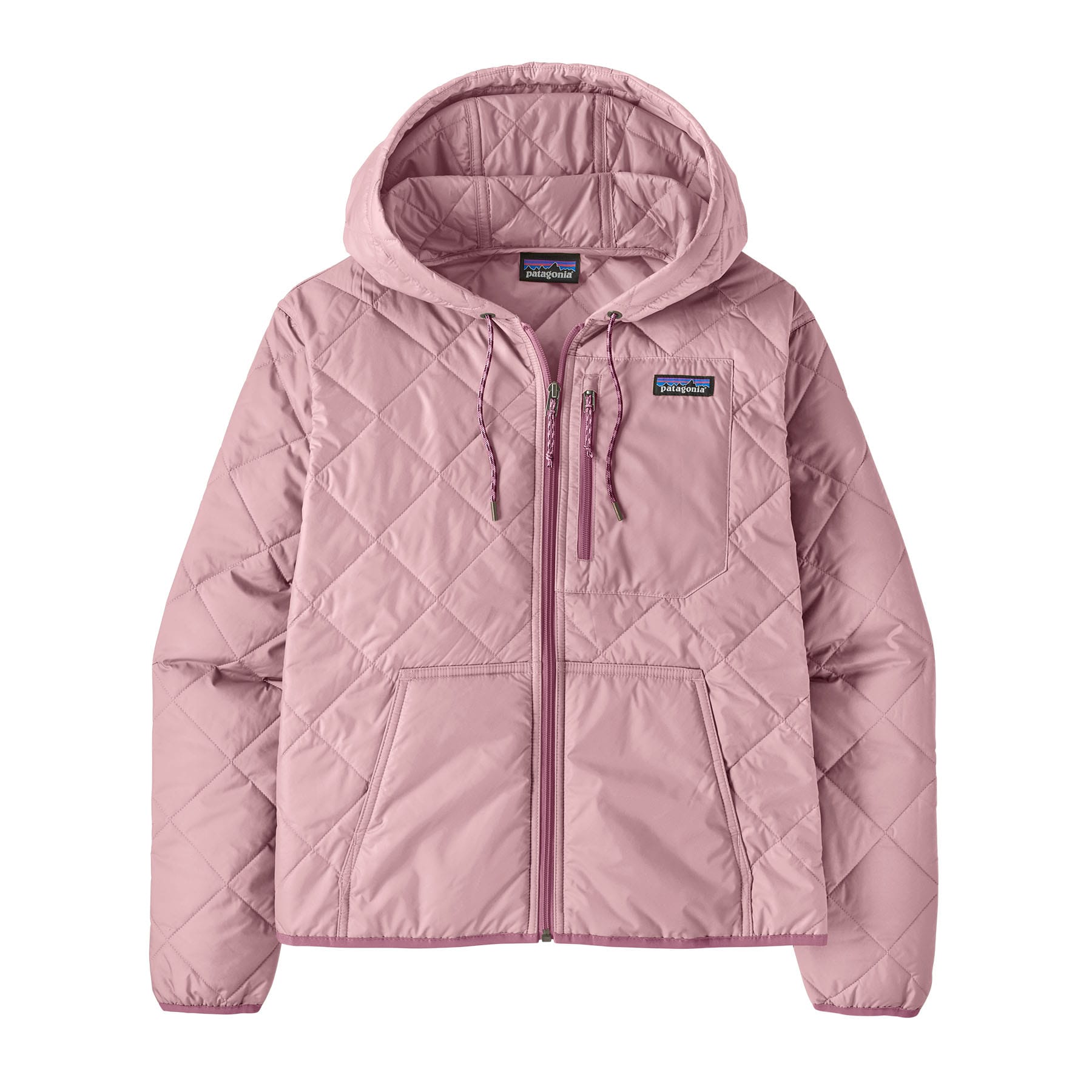 Women's Diamond Quilted Bomber Hoody in Quiet Violet | Patagonia Bend