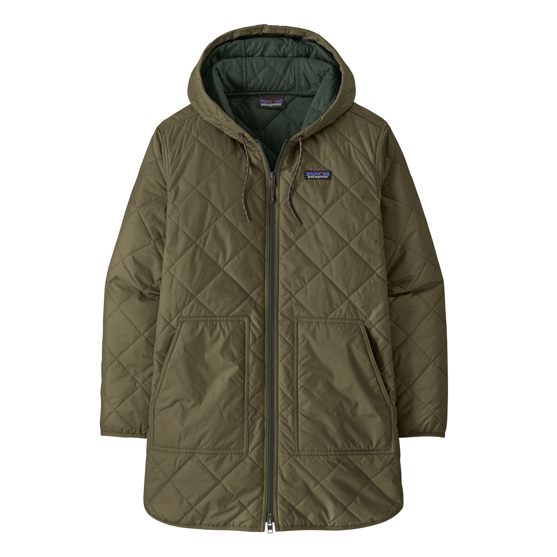 Women's Diamond Quilted Parka in Basin Green | Patagonia Bend