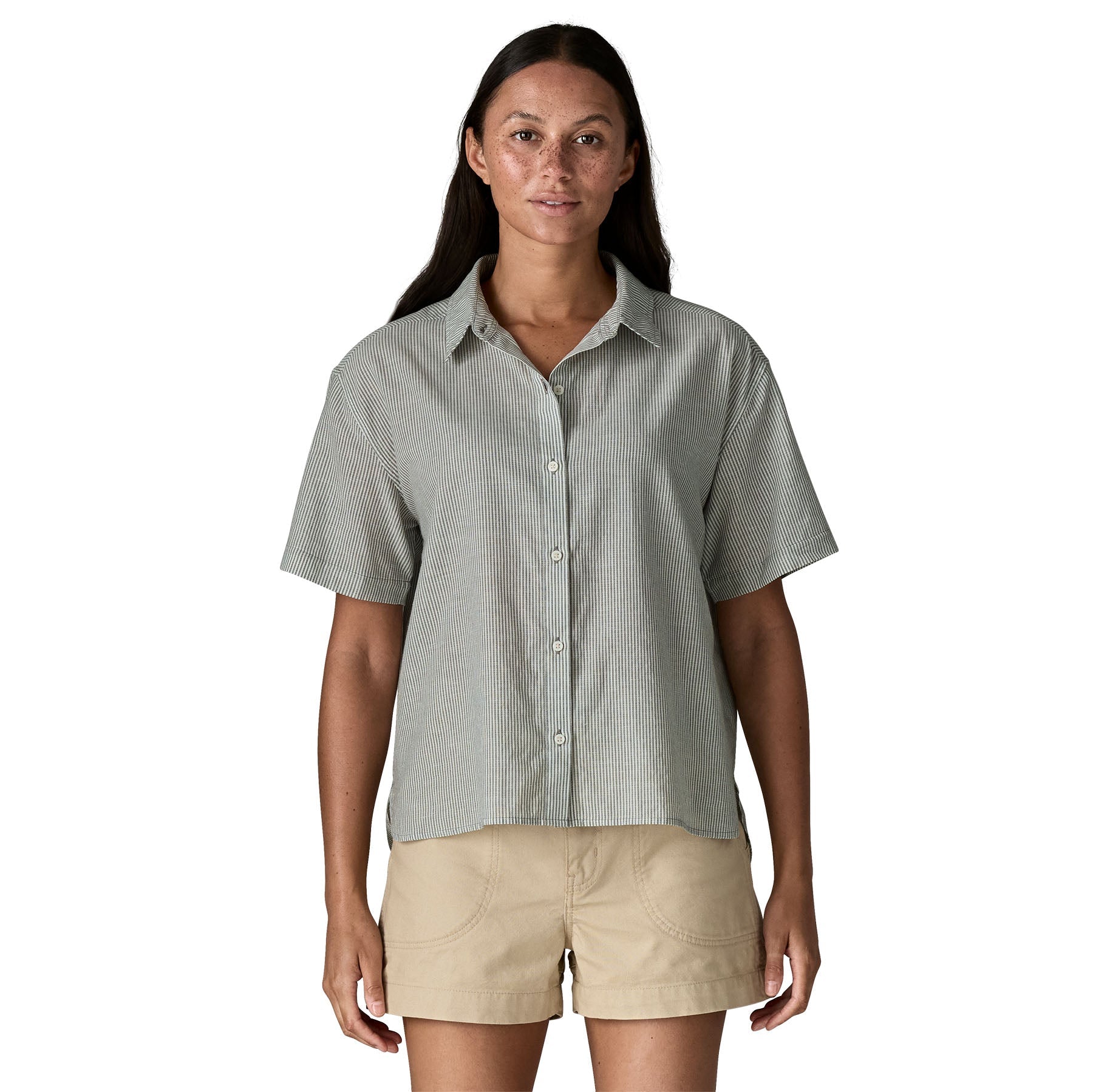 Women's Lightweight A/C Shirt in Solstice Stripe: Smolder Blue | Patagonia Bend