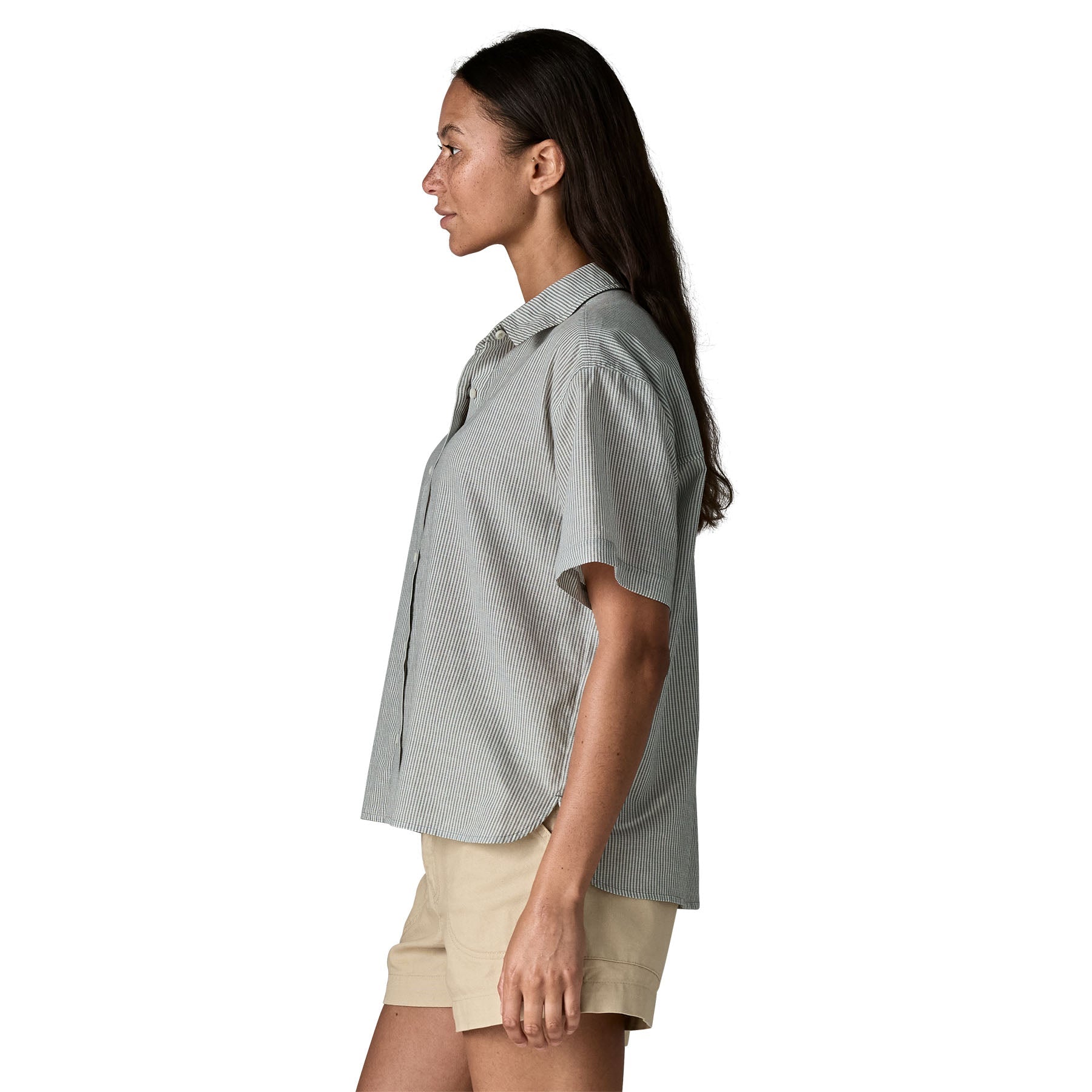 Women's Lightweight A/C Shirt in Solstice Stripe: Smolder Blue | Patagonia Bend