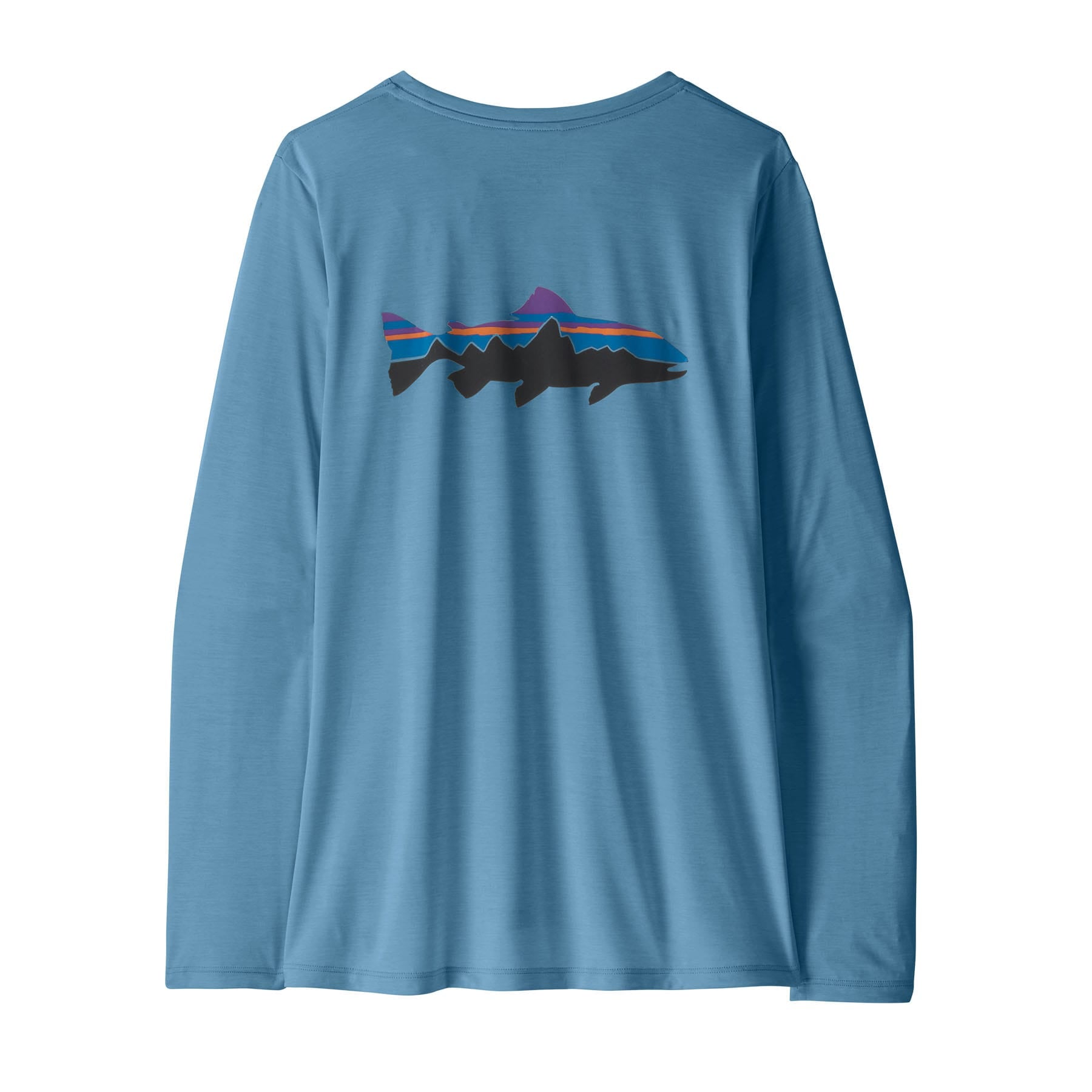 Women's Long - Sleeved Capilene® Cool Daily Shirt - Fitz Roy Trout in Shore Blue - Light Shore Blue X - Dye | Patagonia Bend