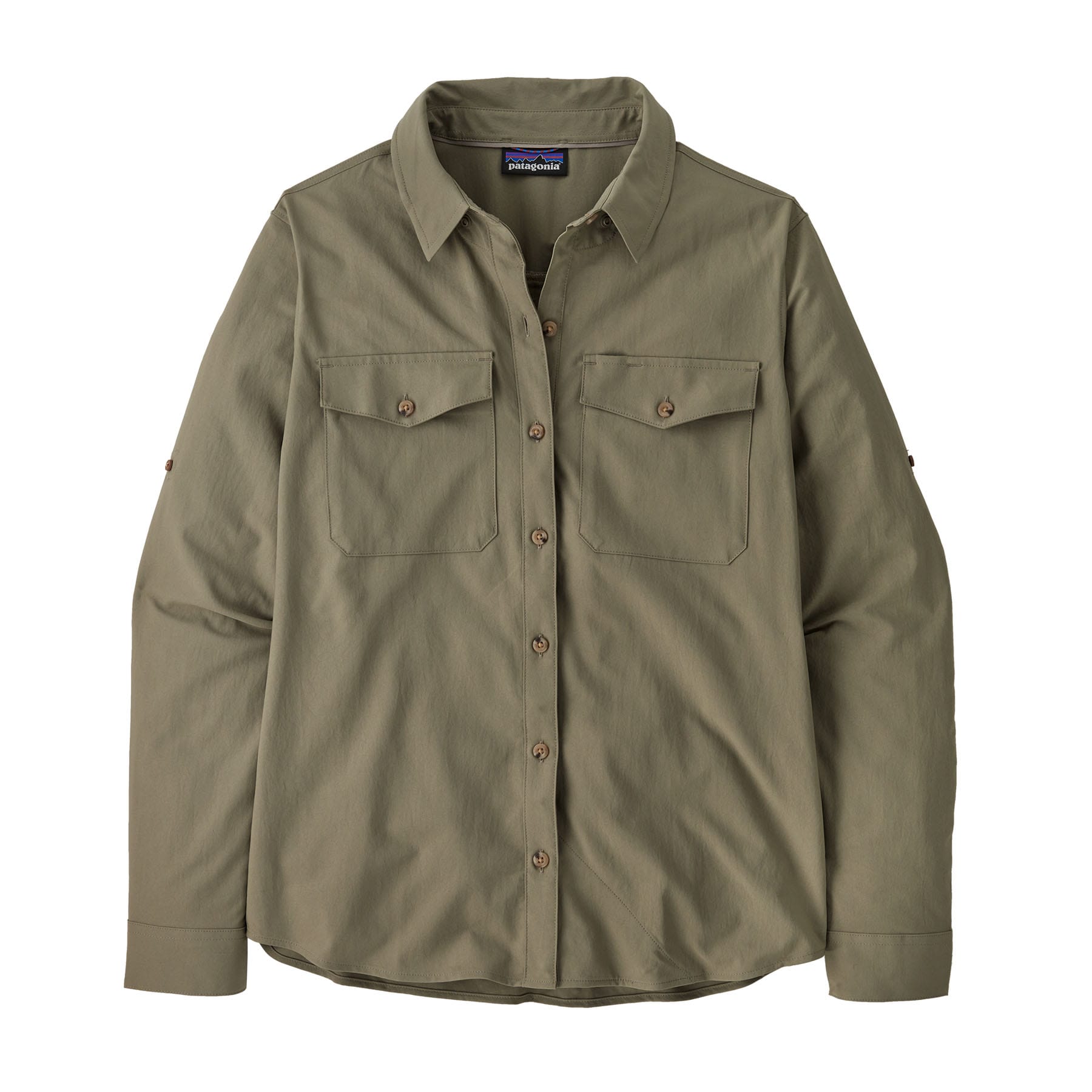 Women's Long - Sleeved Self Guided Sun Shirt in River Rock Green | Patagonia Bend