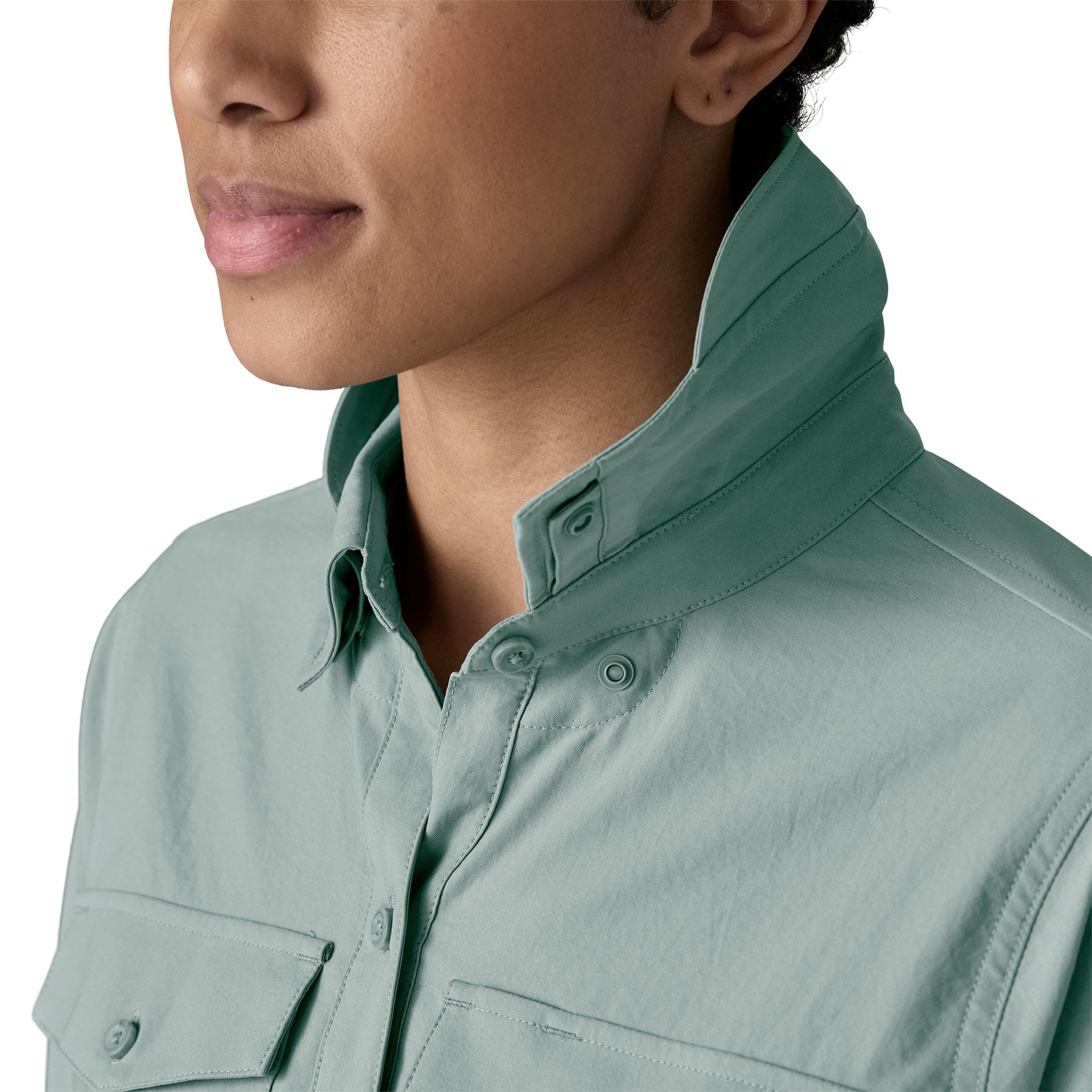 Women's Long - Sleeved Self Guided Sun Shirt in Thermal Blue | Patagonia Bend