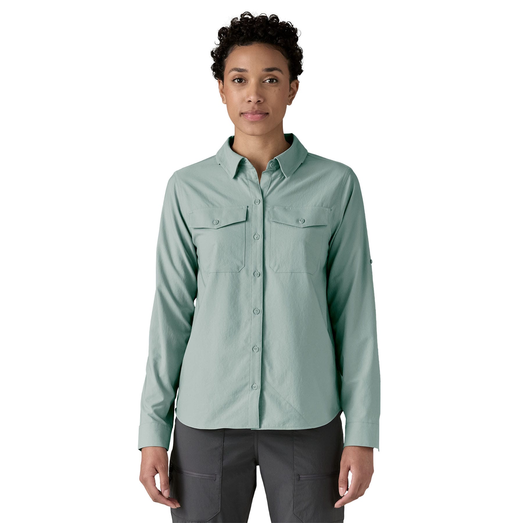 Women's Long - Sleeved Self Guided Sun Shirt in Thermal Blue | Patagonia Bend