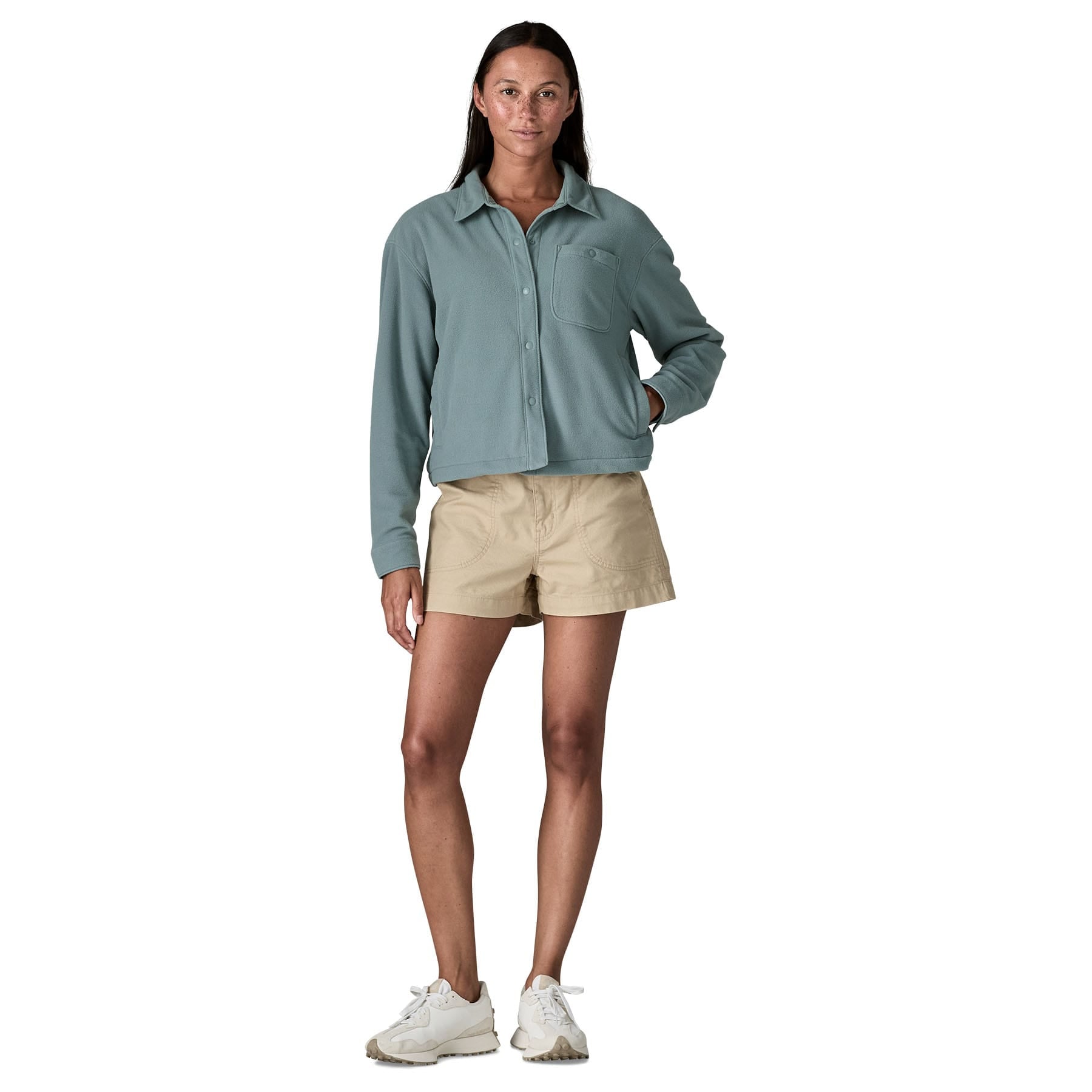 Women's Micro D Fleece Shirt Jacket in Blue Sage | Patagonia Bend