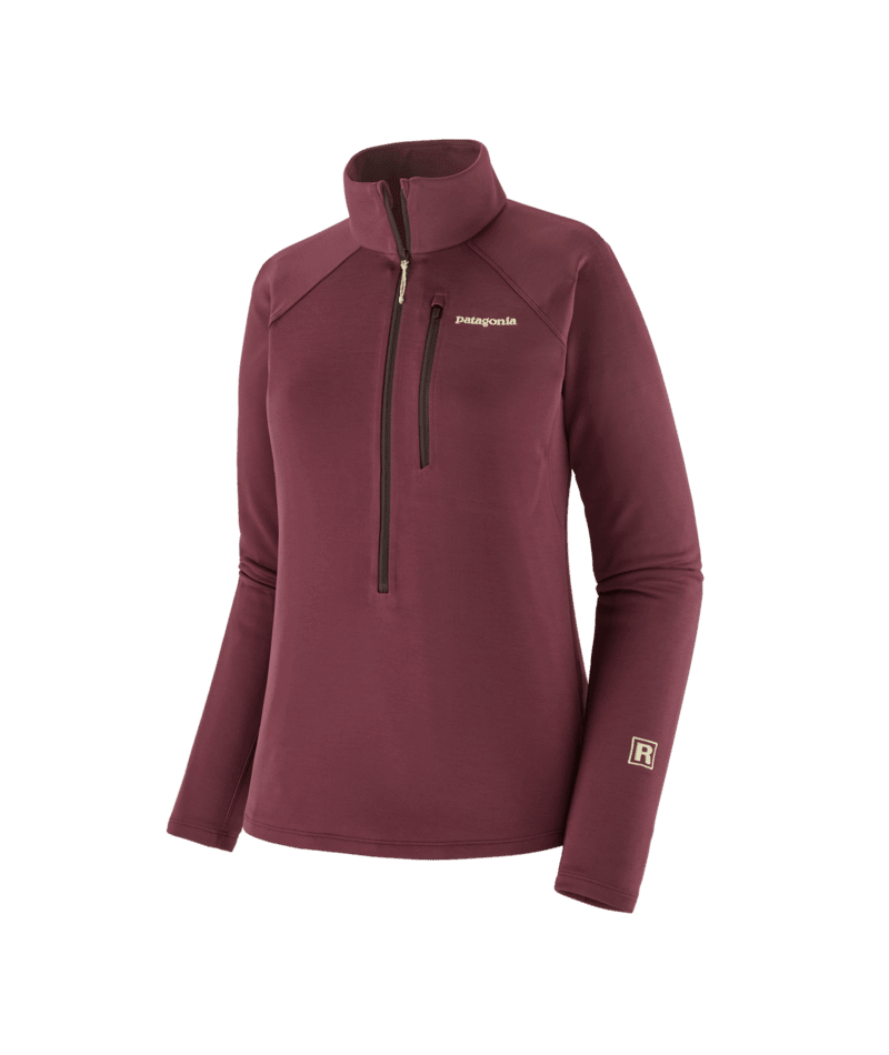 Women's R1 Ultralight 1/2 Zip in Berry Fig | Patagonia Bend