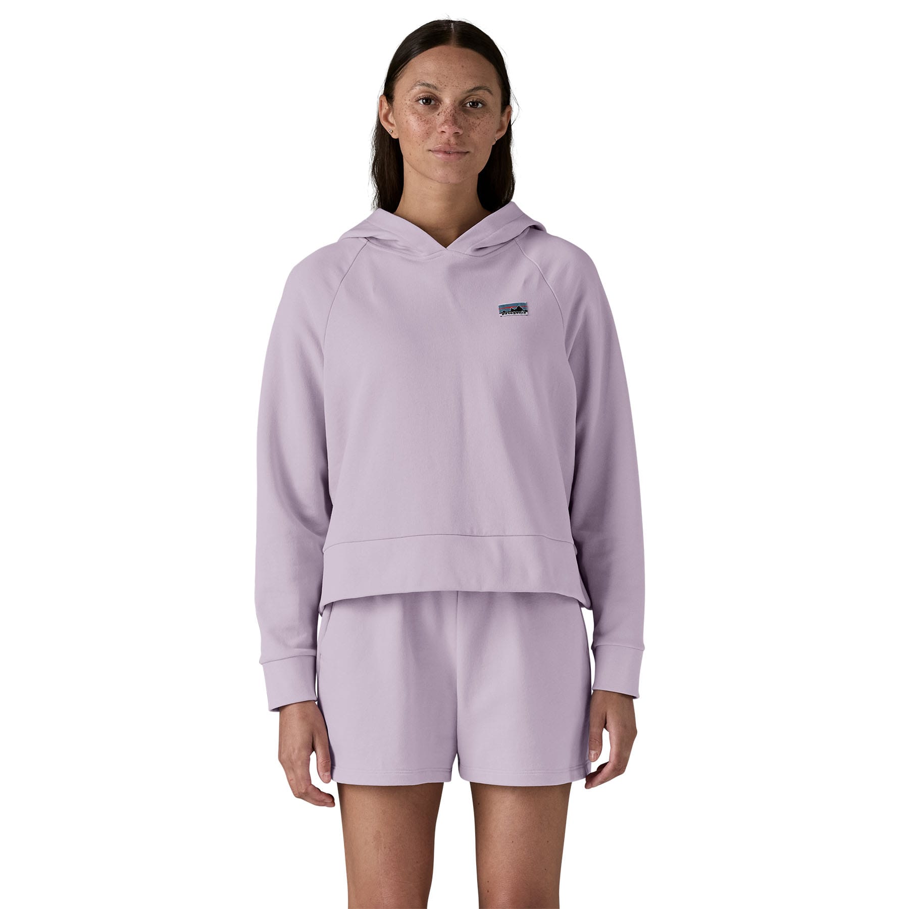 Women's Regenerative Organic Certified Cotton Essential Hoody in Foxglove Purple | Patagonia Bend