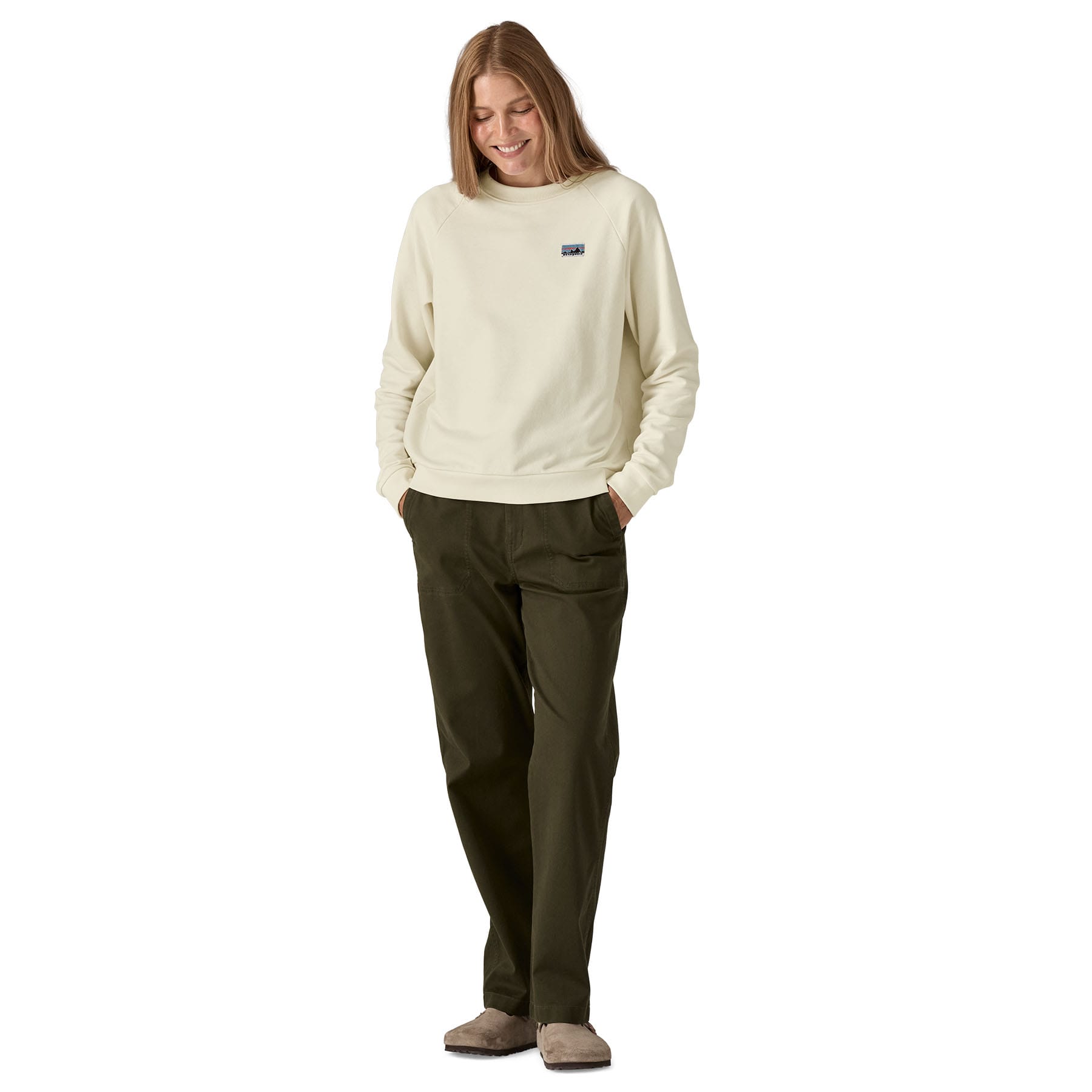 Women's Regenerative Organic Certified Cotton Essential Top in Wool White | Patagonia Bend