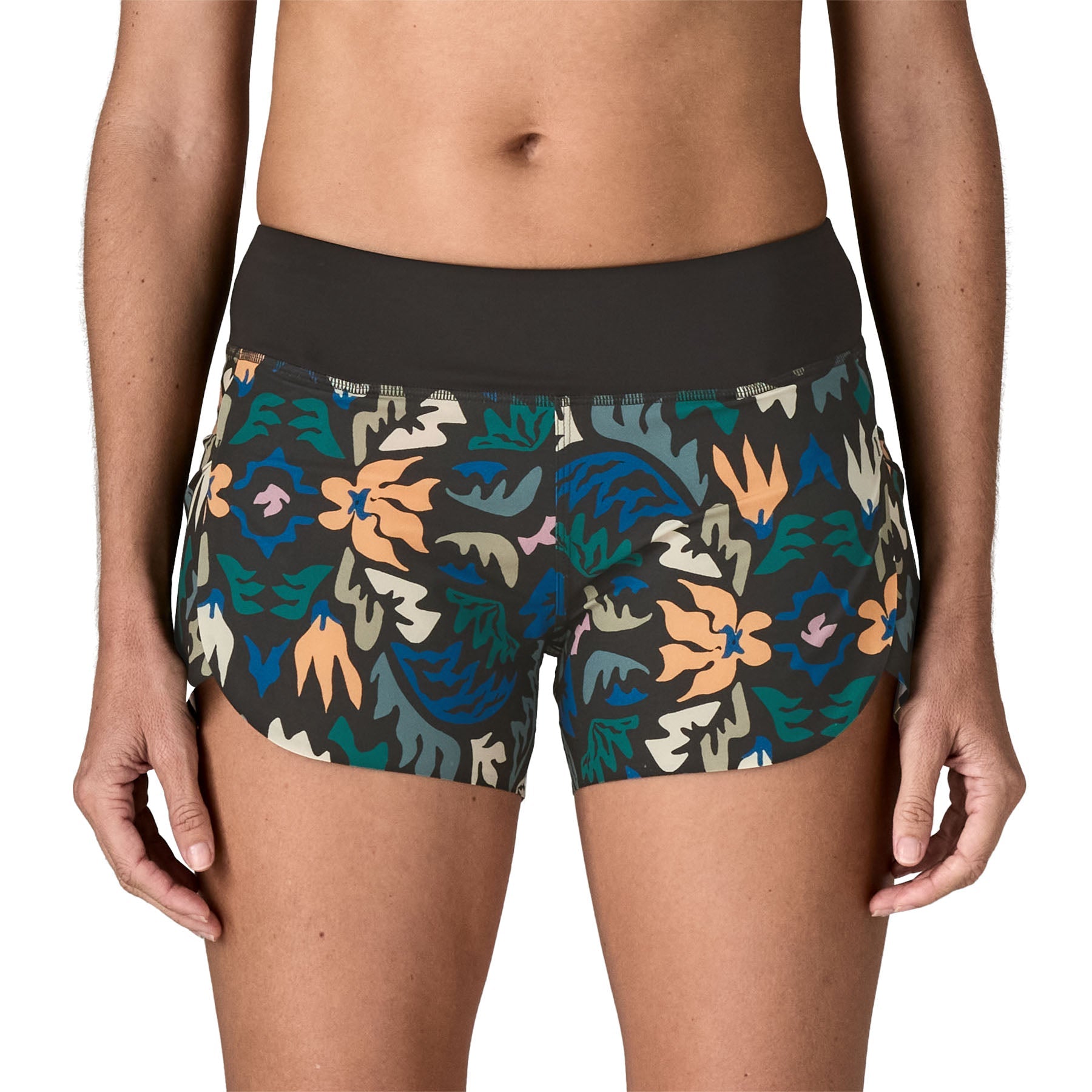 Women's Stretch Hydropeak Surf Shorts in Kaleido: Black | Patagonia Bend