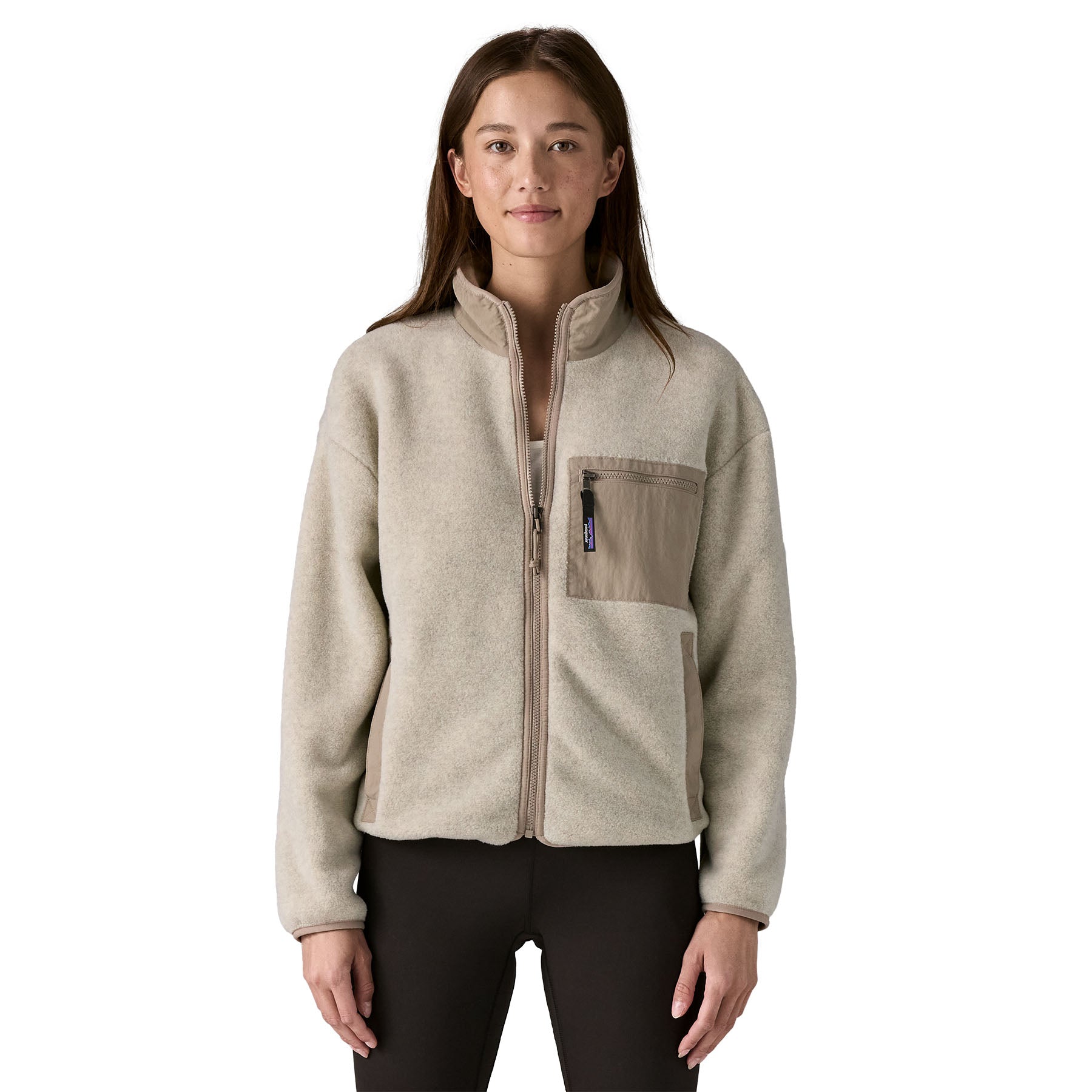 Women's Synchilla® Jacket in Oatmeal Heather w/Seabird Grey | Patagonia Bend