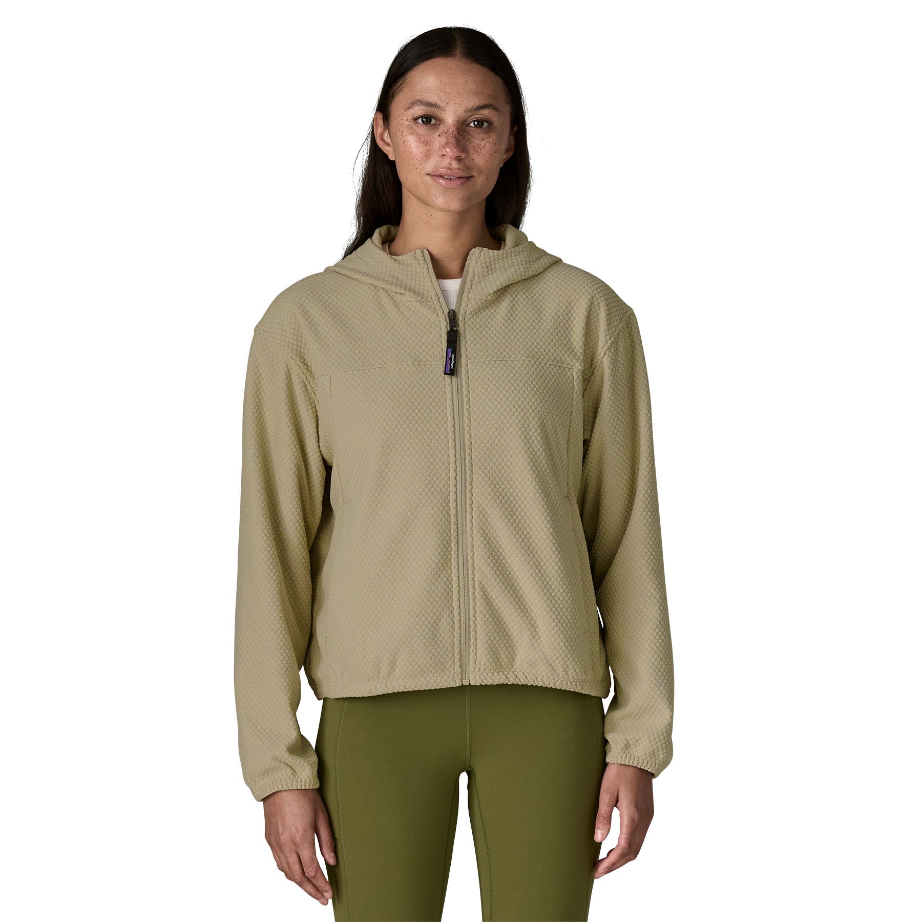 Women's Textured Fleece Hoody in WEATHERED STONE | Patagonia Bend