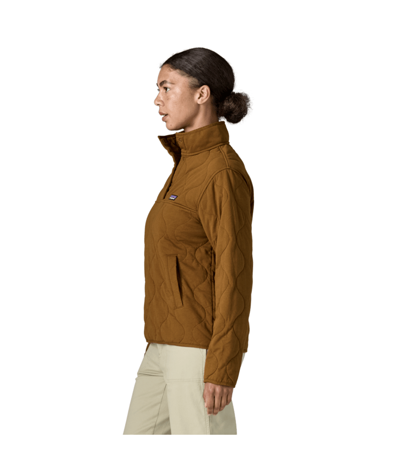 Women's Daily Quilted Snap-T Pullover in Wolf Brown, Alternate View 3 | Patagonia