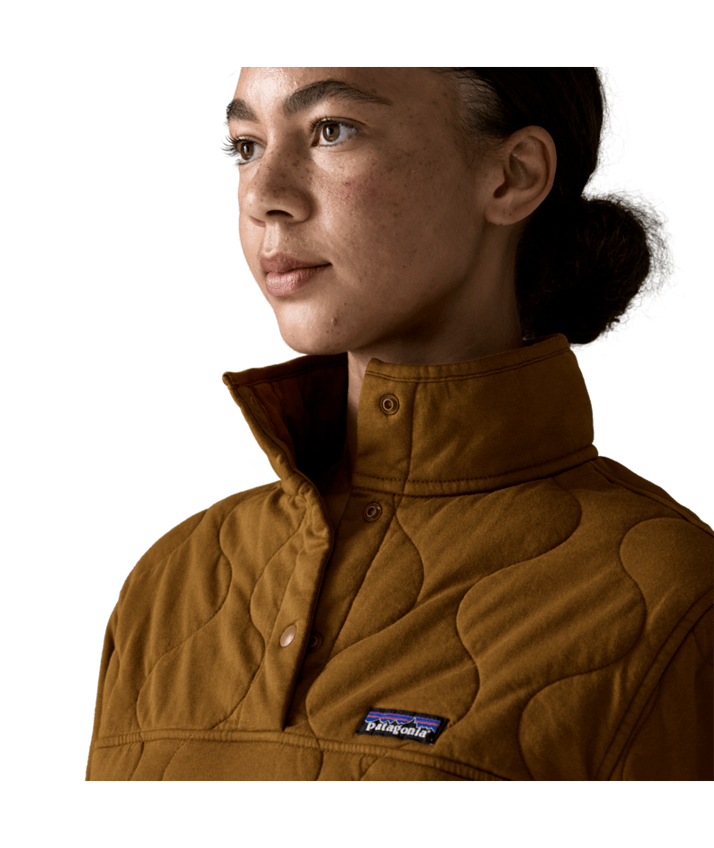Women's Daily Quilted Snap-T Pullover in Wolf Brown, Alternate View 4 | Patagonia