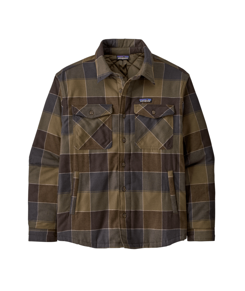 Men's Lightweight Insulated Fjord Flannel Shirt in Snow Owl: Basin Green | Photo 1 | Patagonia