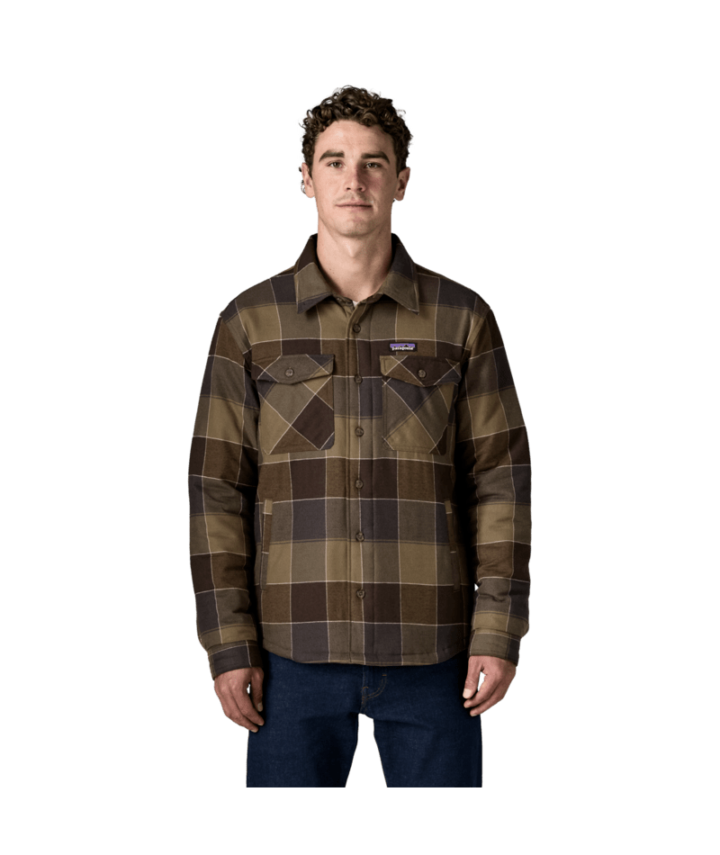 Men's Lightweight Insulated Fjord Flannel Shirt in Snow Owl: Basin Green | Photo 2 | Patagonia