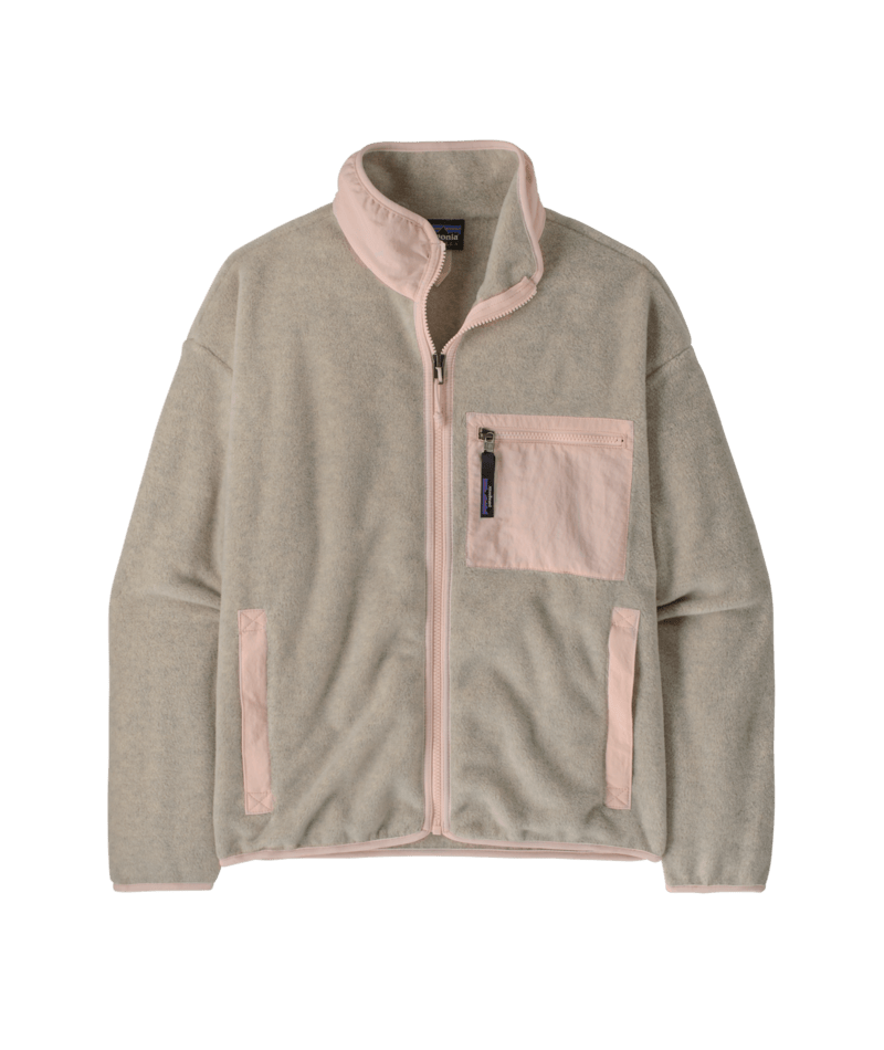 Women's Synchilla Jacket in Oatmeal Heather w/Pink Frost | Photo 1 | Patagonia