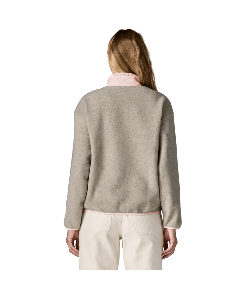 Women's Synchilla Jacket in Oatmeal Heather w/Pink Frost | Photo 3 | Patagonia