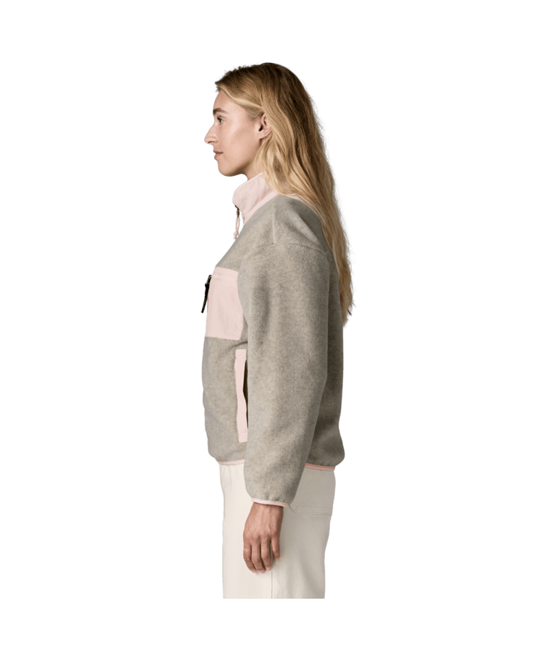 Women's Synchilla Jacket in Oatmeal Heather w/Pink Frost | Photo 4 | Patagonia