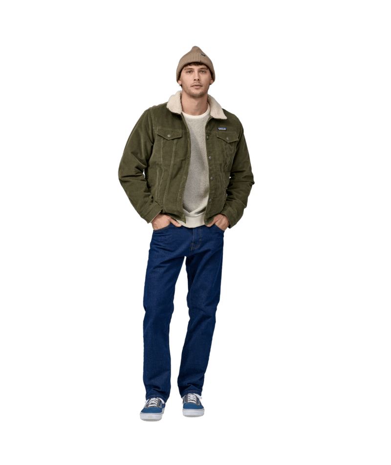 Men's Pile Lined Trucker Jacket in Basin Green | Photo 4 | Patagonia