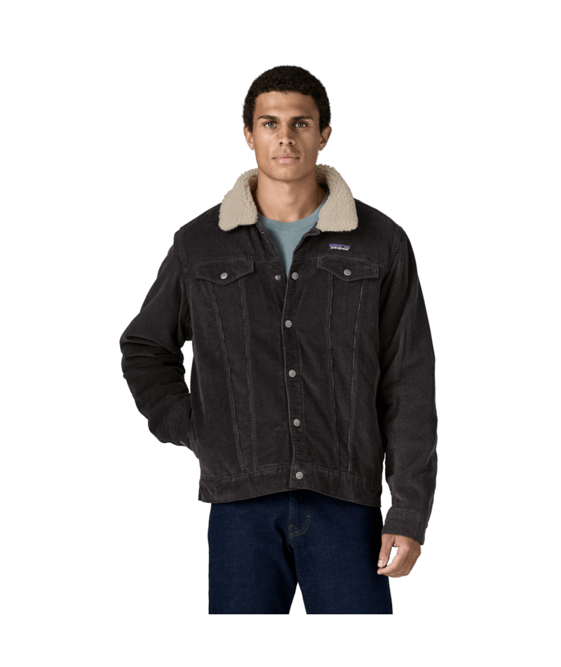 Men's Pile Lined Trucker Jacket in Ink Black | Photo 2 | Patagonia