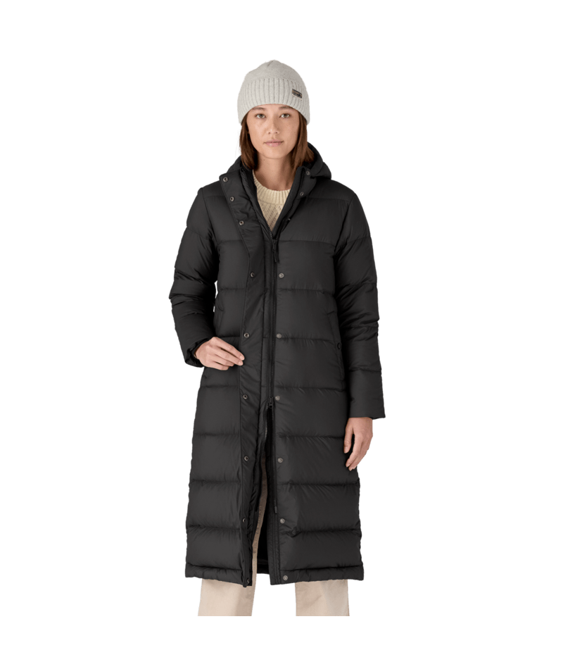 Women's Silent Down Long Parka in Black | Photo 11 | Patagonia