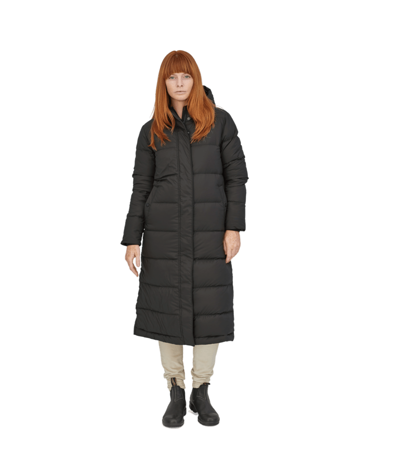 Women's Silent Down Long Parka in Black | Photo 2 | Patagonia