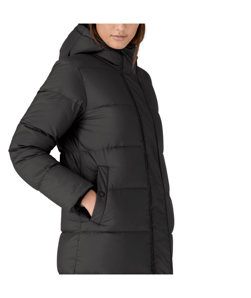 Women's Silent Down Long Parka in Black | Photo 4 | Patagonia