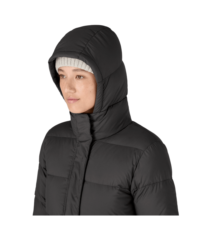 Women's Silent Down Long Parka in Black | Photo 8 | Patagonia