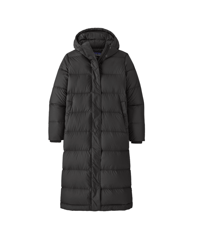 Women's Silent Down Long Parka in Black | Photo 1 | Patagonia