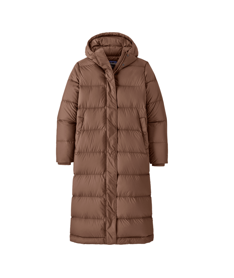 Women's Silent Down Long Parka in Berm Brown | Photo 1 | Patagonia