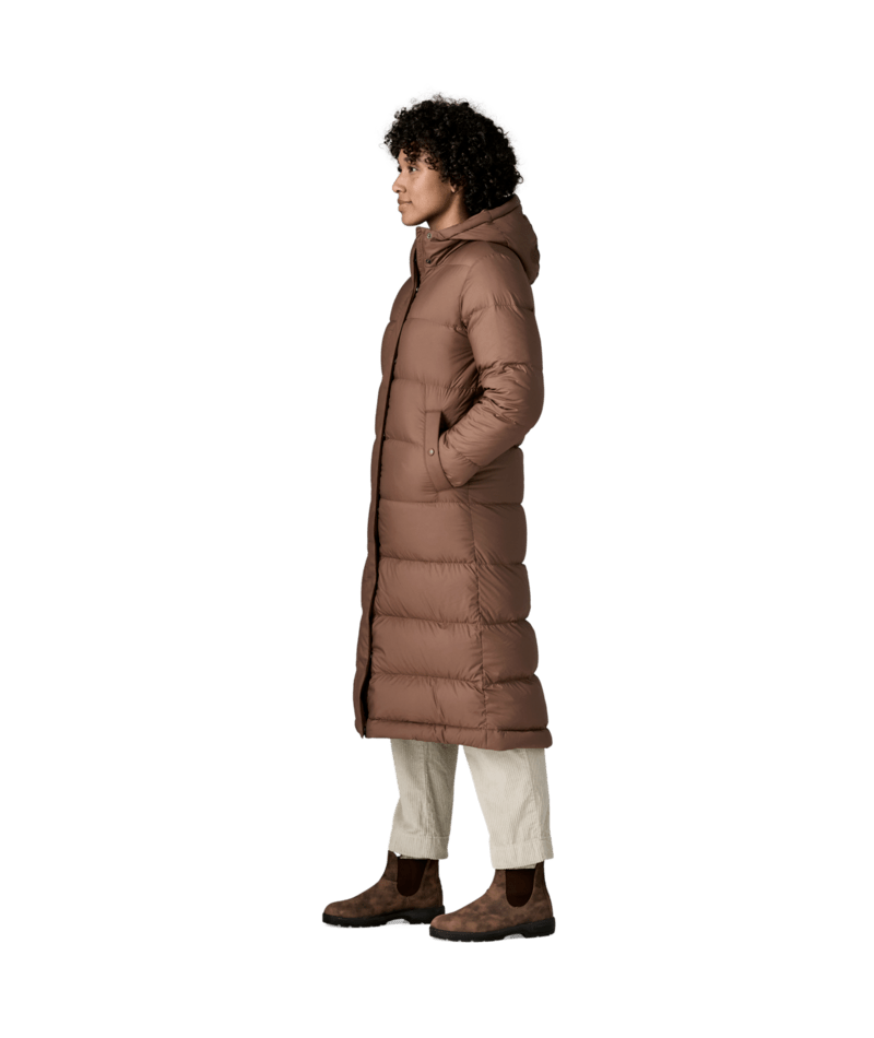 Women's Silent Down Long Parka in Berm Brown | Photo 5 | Patagonia
