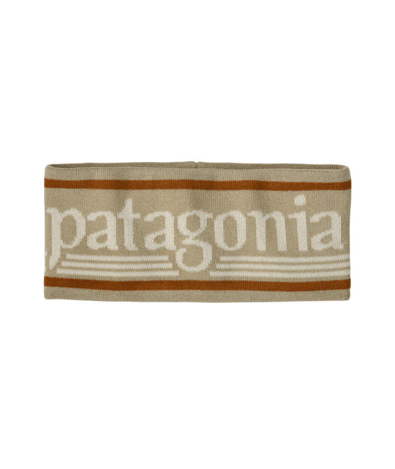 Powder Town Headband in Hut Tripper Logo: Weathered Stone | Photo 1 | Patagonia