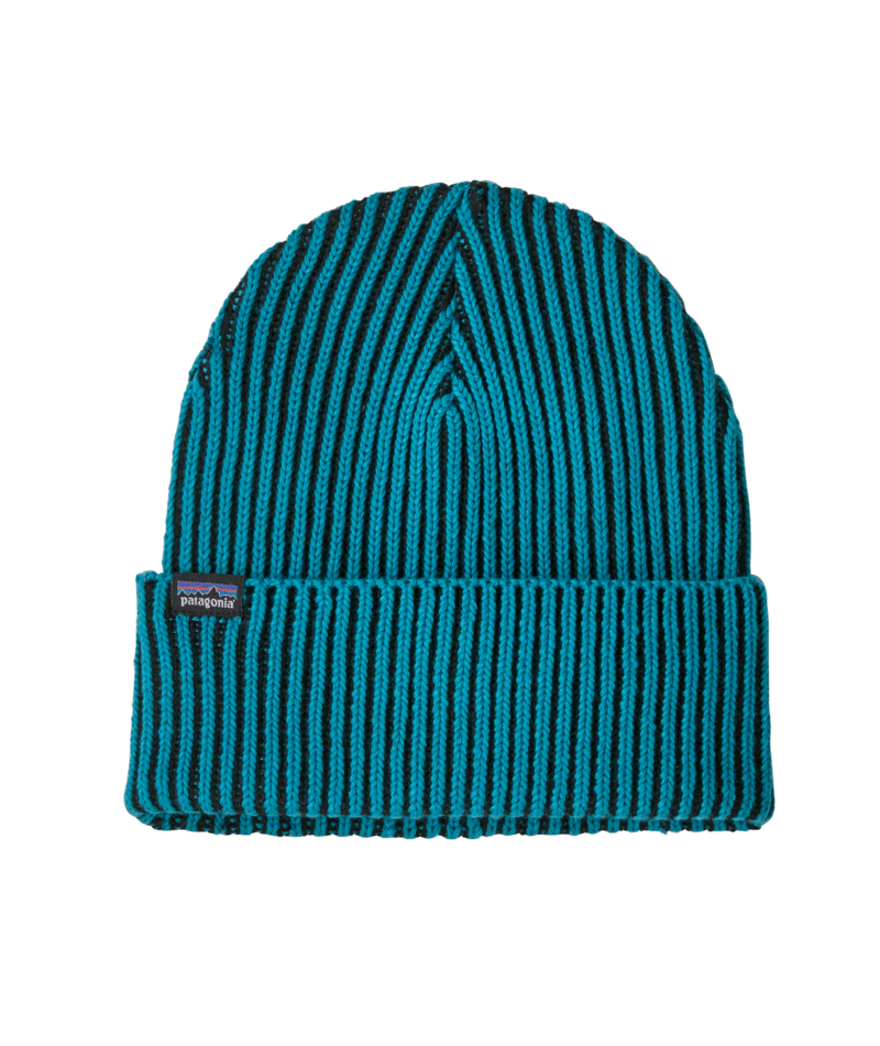 Fishermans Rolled Beanie in Contrast Stripe: Mako Blue | Photo 1 | Patagonia