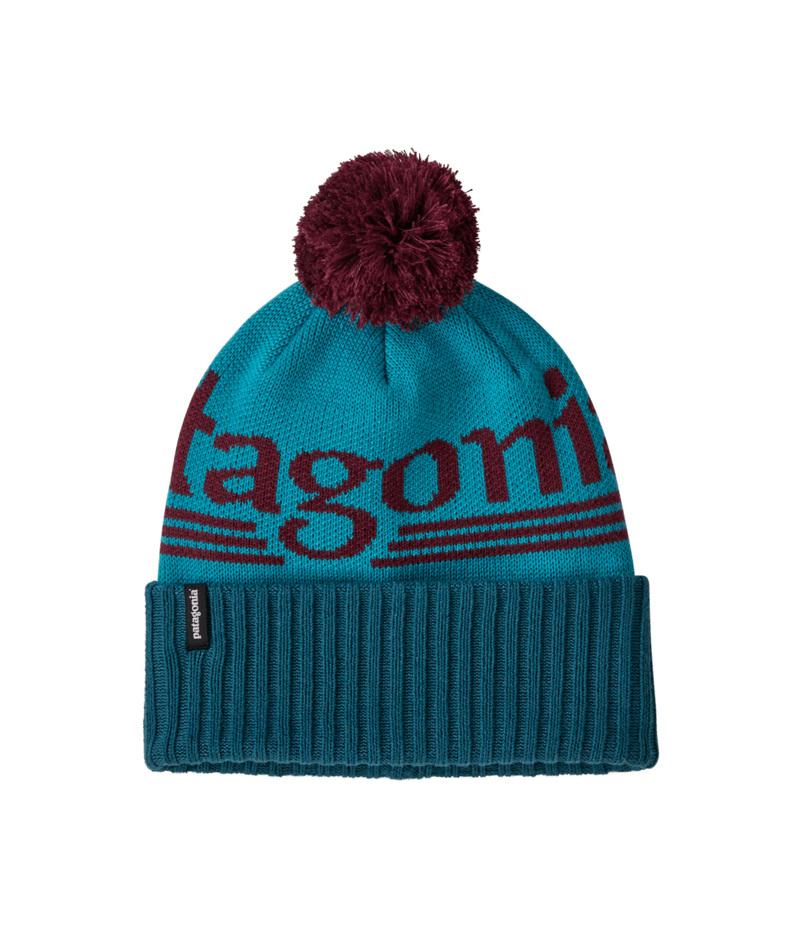 Powder Town Beanie in Hut Tripper Logo: Mako Blue | Photo 1 | Patagonia