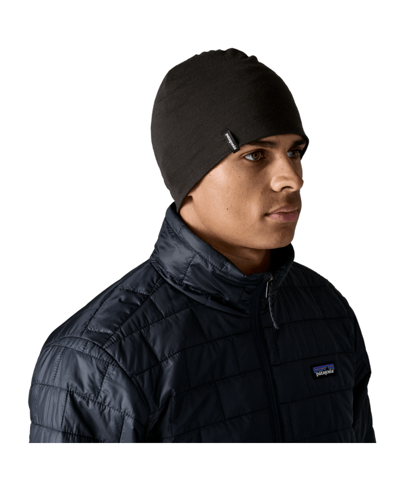 Overlook Merino Wool Liner Beanie in Black | Photo 2 | Patagonia