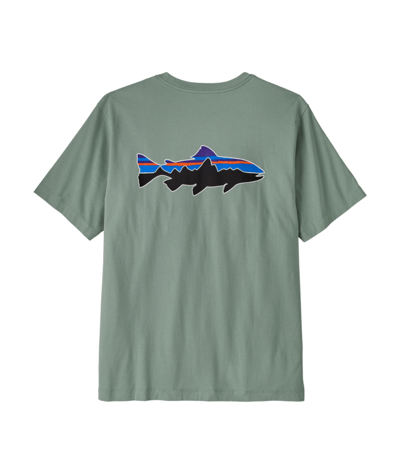 Men's Fitz Roy Trout T-Shirt in Cover Green | Photo 1 | Patagonia