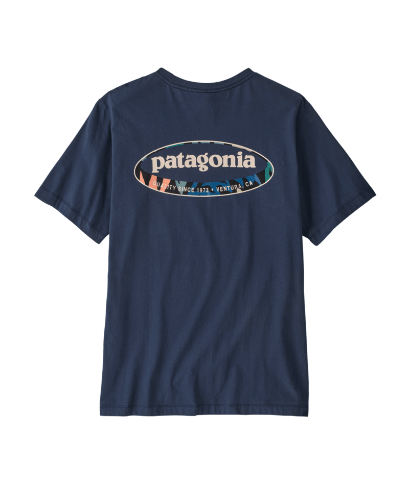 Men's '95 Oval Logo T-Shirt in New Navy: Kaleido | Photo 2 | Patagonia