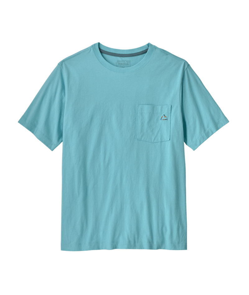 Men's Fitz Roy Massif Pocket Tee in Snowmelt Blue | Photo 1 | Patagonia