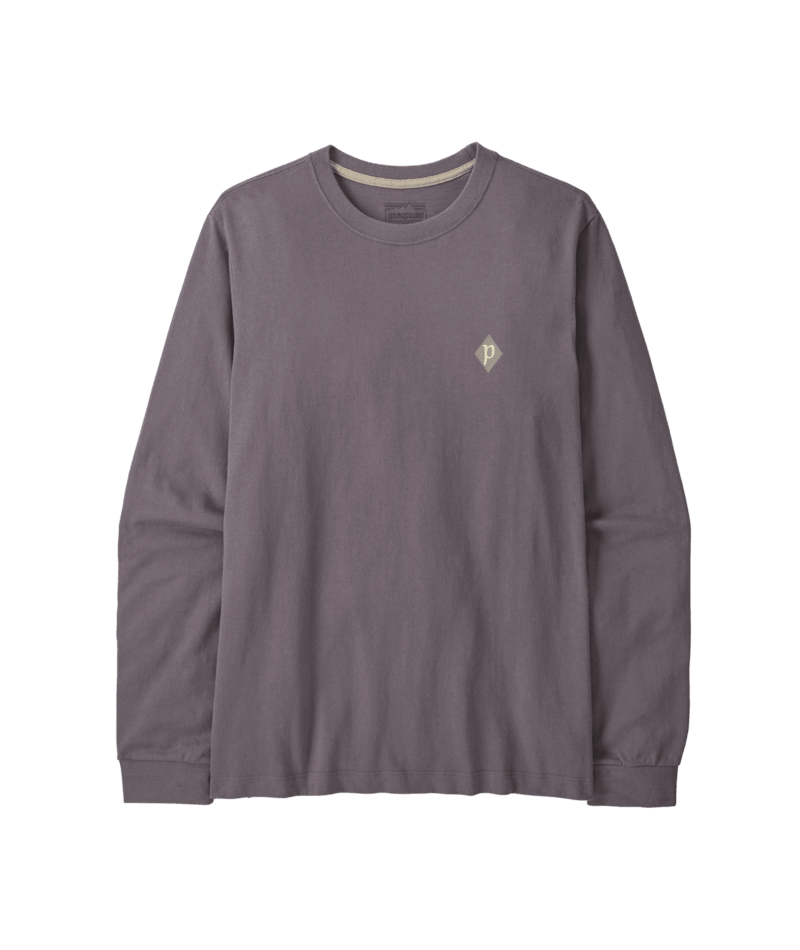 Men's Long-Sleeved Midweight Hut Tripper Skyline T-Shirt in May Grey | Photo 2 | Patagonia